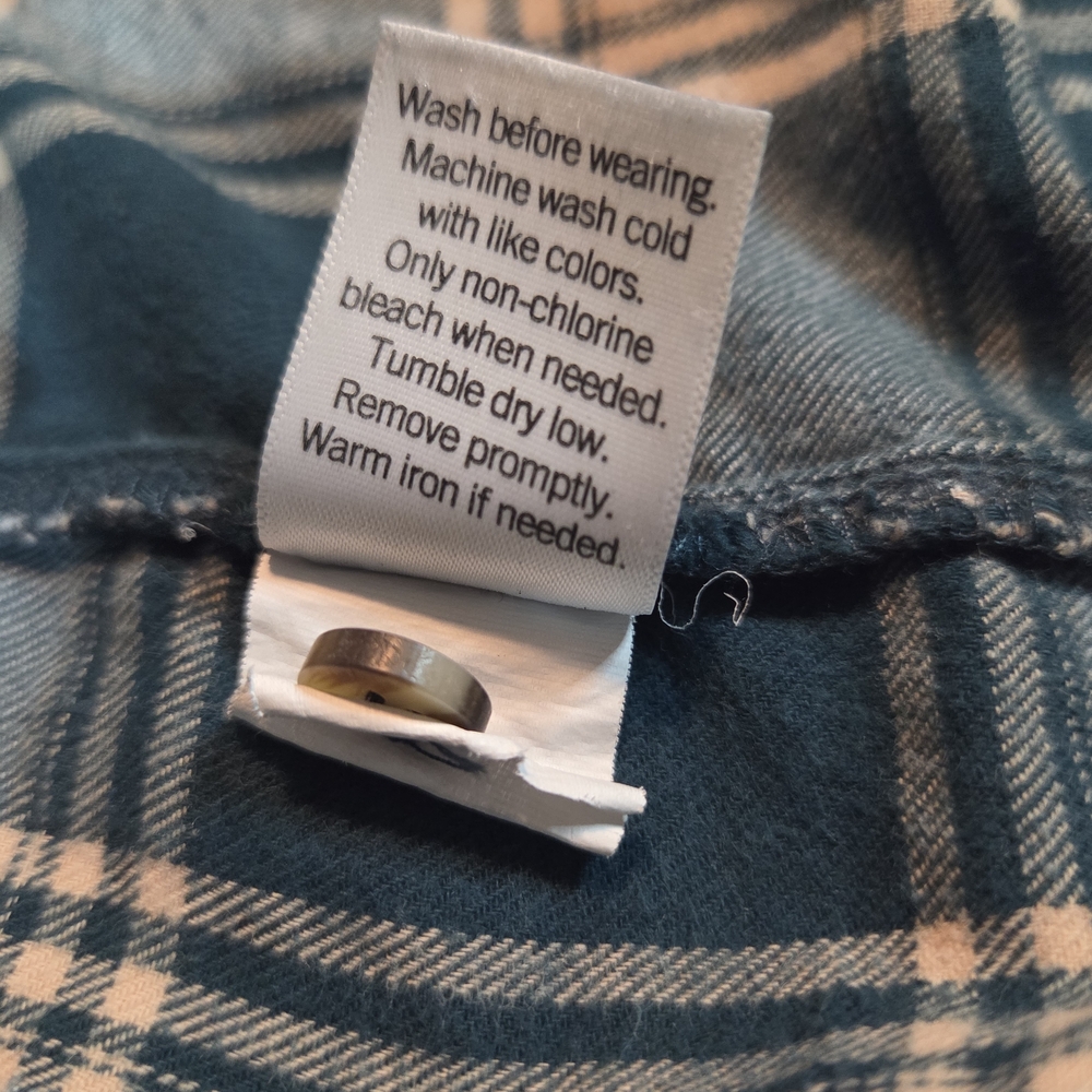 So Womens Soft Plaid Flannel-Style Shirt Cotton XL Green Plaid Button up Outdoor - Picture 12 of 12